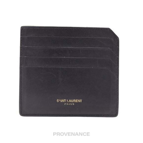 🔴 SLP Card Holder Wallet - Black Calfskin Leather - Picture 1 of 6